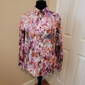 Men's Purple Paisley Button-Up Shirt